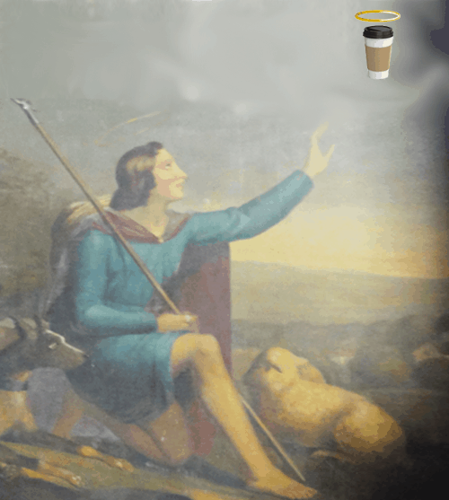Saint Druon with coffee