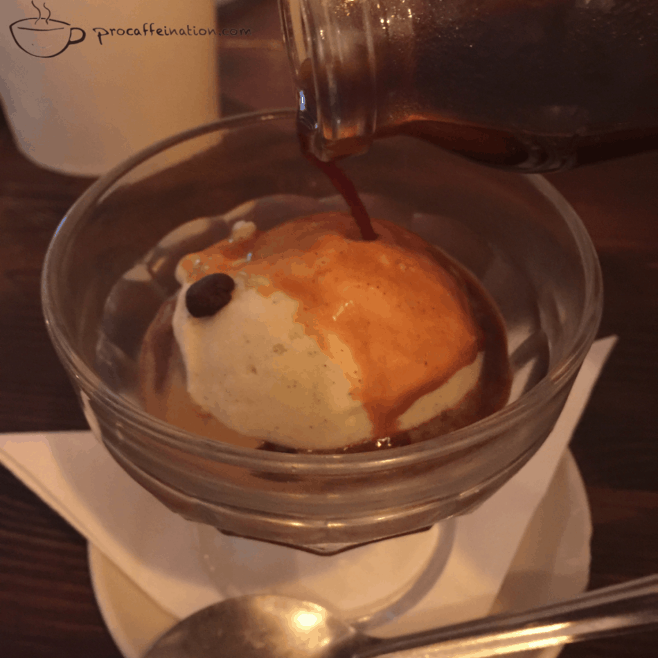 affogato: a scoop of gelato drowned in espresso
